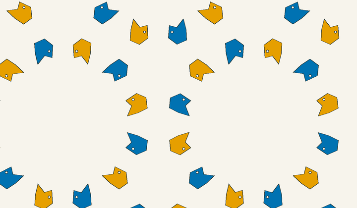 Static perfect 2-colouring for group g270: asymmetric motifs carry phase colours for Conway type *632/632.