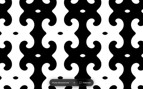 Plume Monochrome: the same rotating wave as a black-and-white sign field.