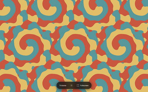 Triskele: a three-coloured triangular field with threefold pinwheels.