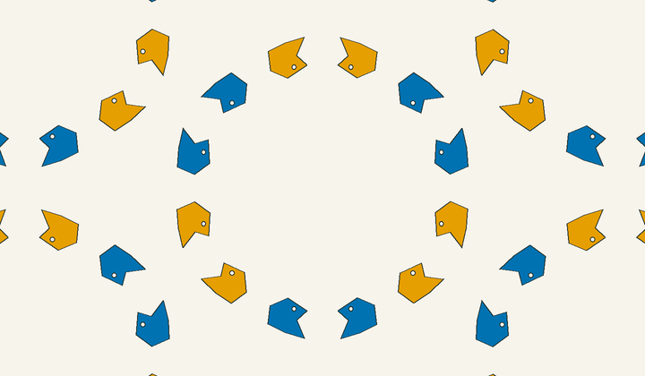 Static perfect 2-colouring for group g269: asymmetric motifs carry phase colours for Conway type *632/3*3.