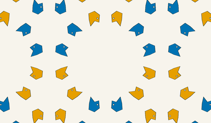 Static perfect 2-colouring for group g271: asymmetric motifs carry phase colours for Conway type *632/*333.