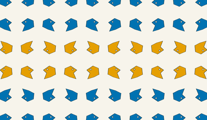 Static perfect 2-colouring for group g71: asymmetric motifs carry phase colours for Conway type 2*22/*2222.