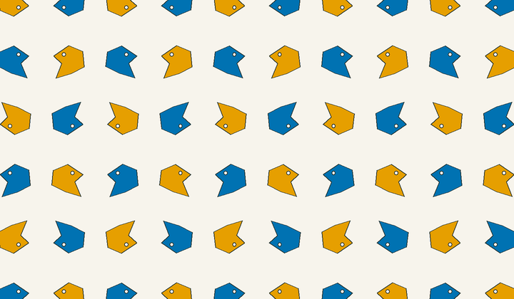 Static perfect 2-colouring for group g72: asymmetric motifs carry phase colours for Conway type 2*22/22×.