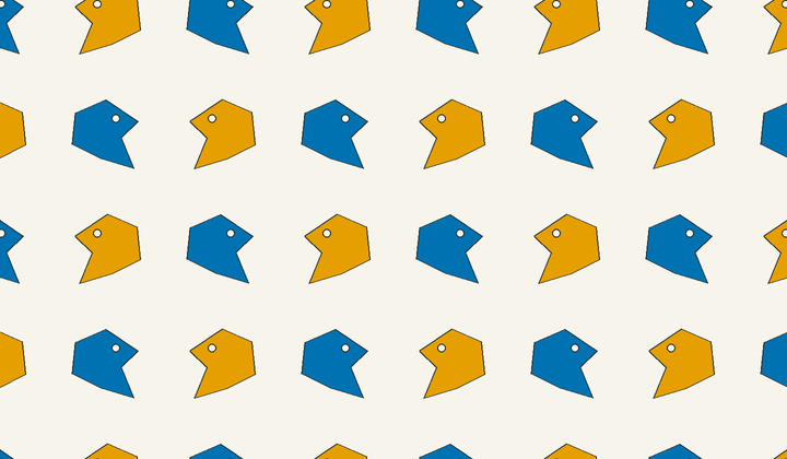 Static perfect 2-colouring for group g9: asymmetric motifs carry phase colours for Conway type *×/◦.