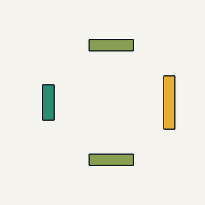 Bars realizing the same dihedral D4 spacetime action