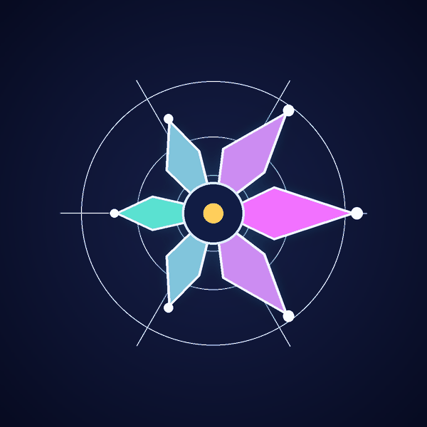Six-petal motif realizing an order-six time-screw action