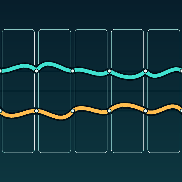 Periodic-curve motif realizing an order-five translation–phase graph action