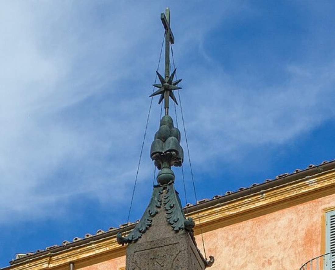The finial of the obelisk carried by Bernini's elephant, Piazza della Minerva