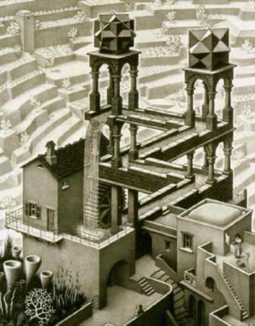 M. C. Escher, Waterfall, 1961
