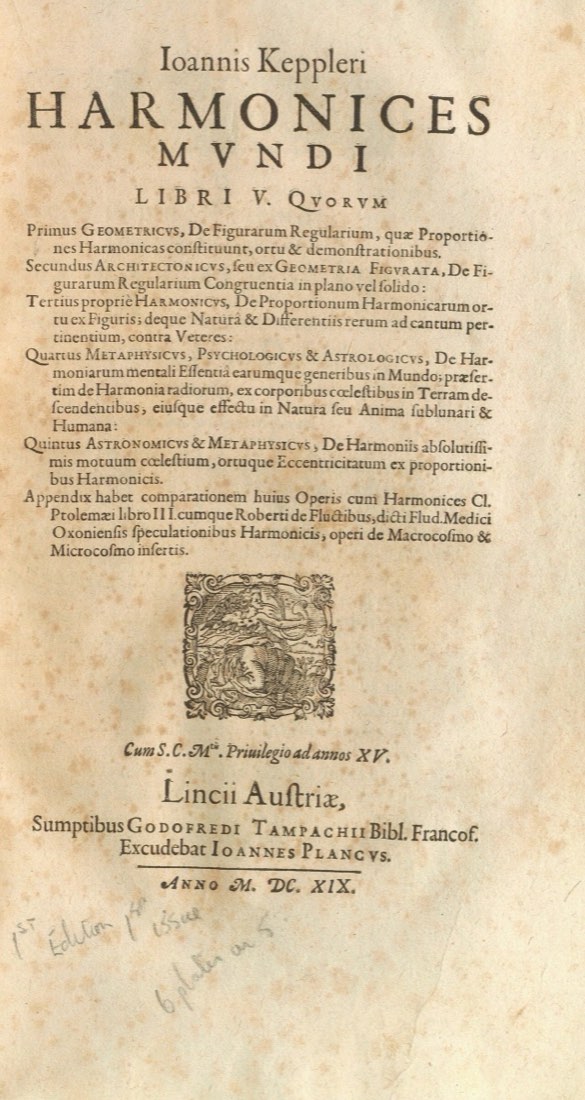 Title page of Harmonices Mundi