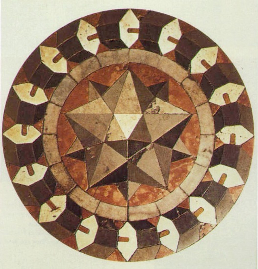 Marble floor panel showing a small stellated dodecahedron, Basilica di San Marco